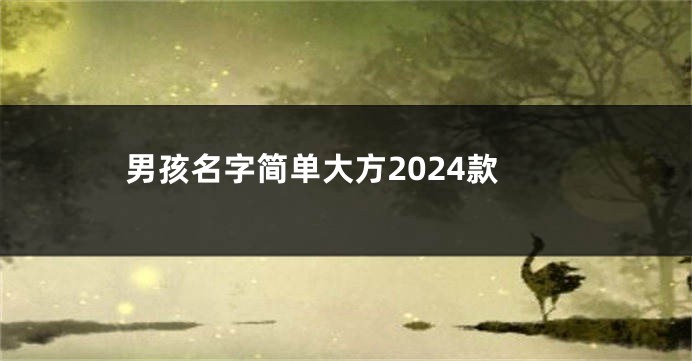 男孩名字简单大方2024款