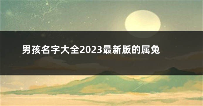 男孩名字大全2023最新版的属兔