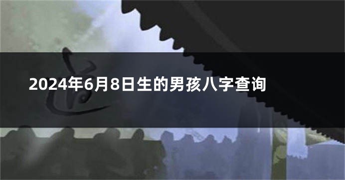 2024年6月8日生的男孩八字查询