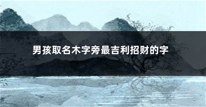 男孩取名木字旁最吉利招财的字