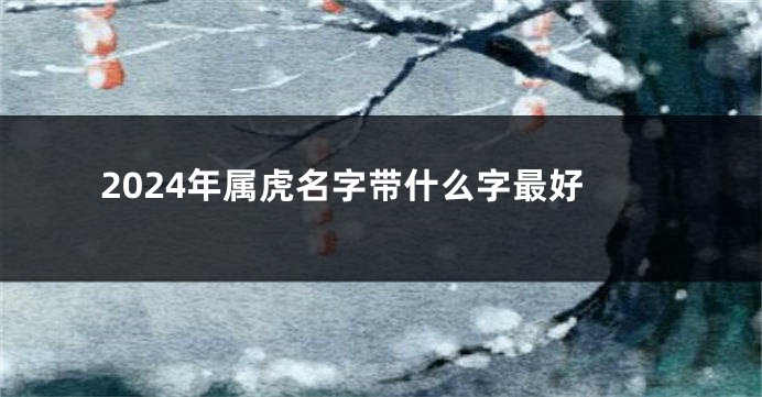 2024年属虎名字带什么字最好
