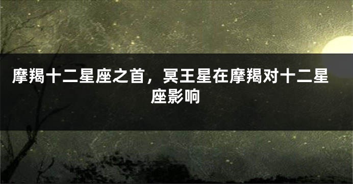 摩羯十二星座之首，冥王星在摩羯对十二星座影响