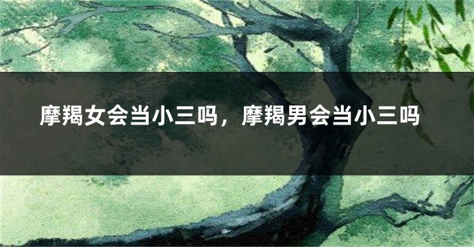 摩羯女会当小三吗，摩羯男会当小三吗