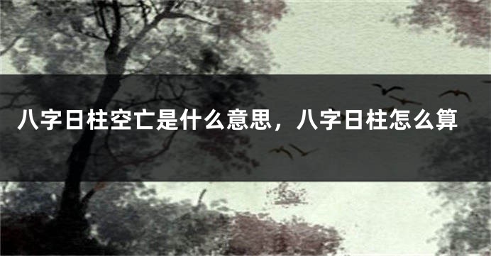 八字日柱空亡是什么意思，八字日柱怎么算
