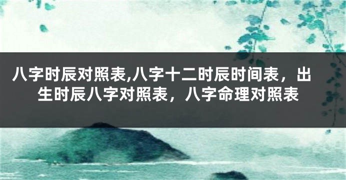 八字时辰对照表,八字十二时辰时间表，出生时辰八字对照表，八字命理对照表