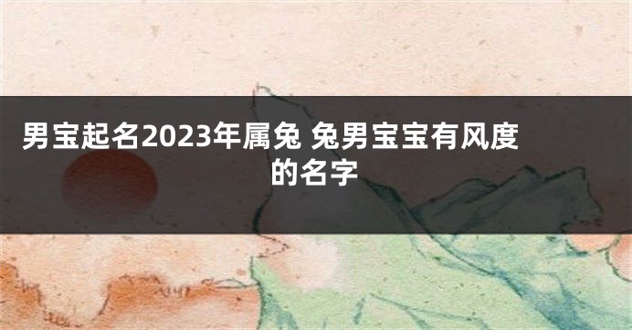 男宝起名2023年属兔 兔男宝宝有风度的名字