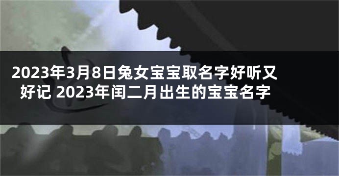 2023年3月8日兔女宝宝取名字好听又好记 2023年闰二月出生的宝宝名字