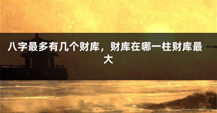 八字最多有几个财库，财库在哪一柱财库最大