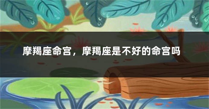 摩羯座命宫，摩羯座是不好的命宫吗