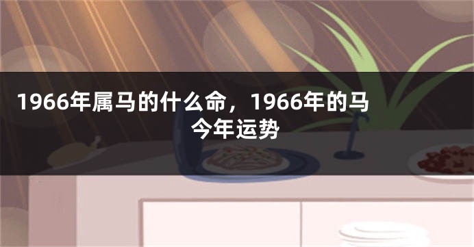 1966年属马的什么命，1966年的马今年运势