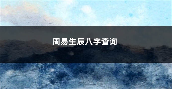 周易生辰八字查询