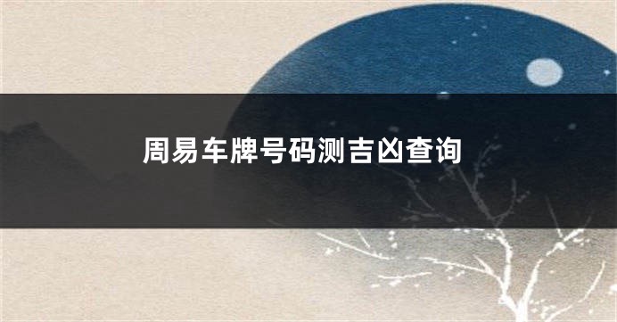 周易车牌号码测吉凶查询