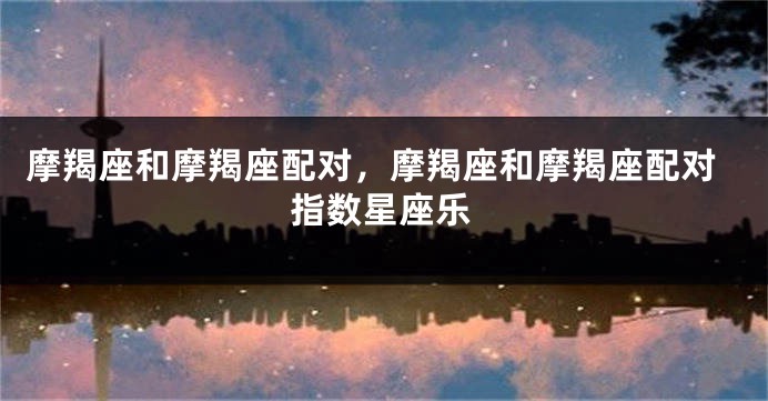 摩羯座和摩羯座配对，摩羯座和摩羯座配对指数星座乐