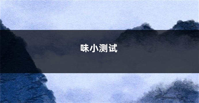 味小测试