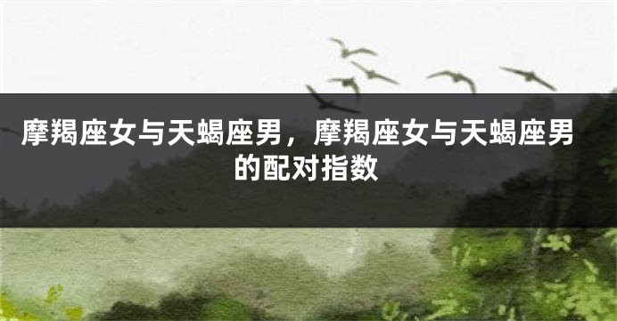 摩羯座女与天蝎座男，摩羯座女与天蝎座男的配对指数