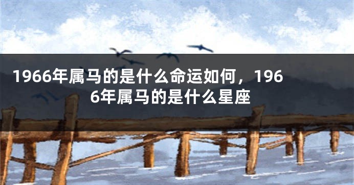 1966年属马的是什么命运如何，1966年属马的是什么星座