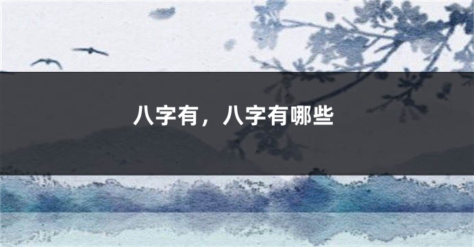 八字有，八字有哪些