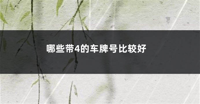 哪些带4的车牌号比较好