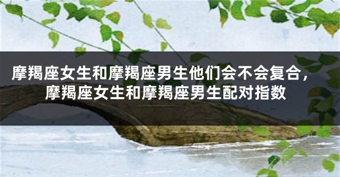 摩羯座女生和摩羯座男生他们会不会复合，摩羯座女生和摩羯座男生配对指数