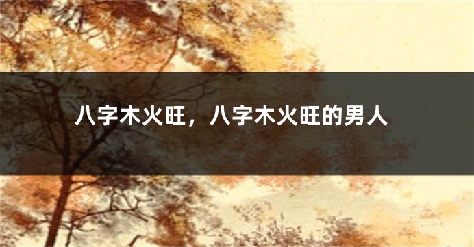 八字木火旺，八字木火旺的男人