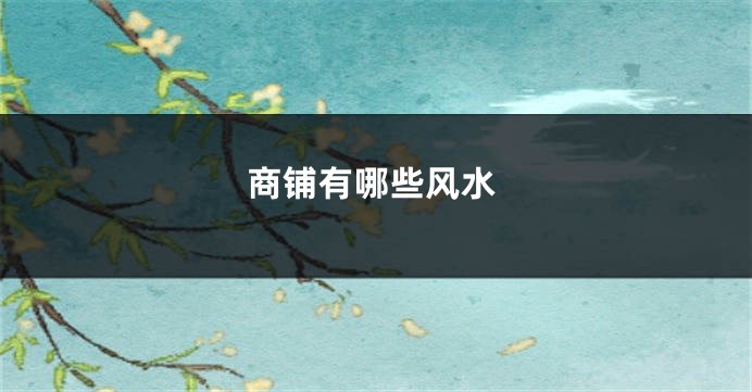 商铺有哪些风水