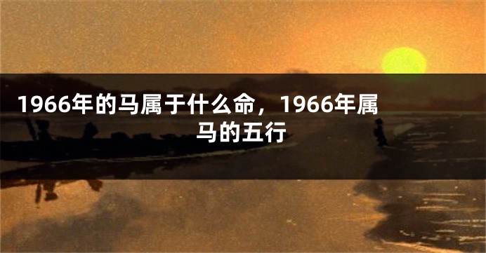 1966年的马属于什么命，1966年属马的五行