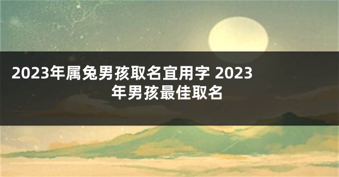 2023年属兔男孩取名宜用字 2023年男孩最佳取名