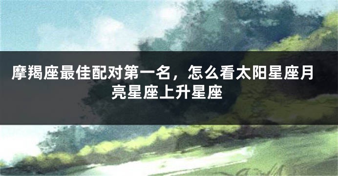 摩羯座最佳配对第一名，怎么看太阳星座月亮星座上升星座
