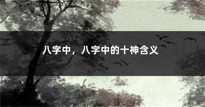 八字中，八字中的十神含义