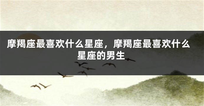 摩羯座最喜欢什么星座，摩羯座最喜欢什么星座的男生