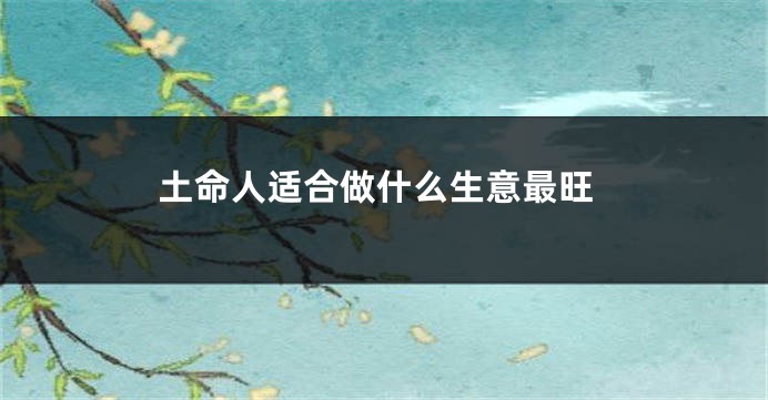 土命人适合做什么生意最旺