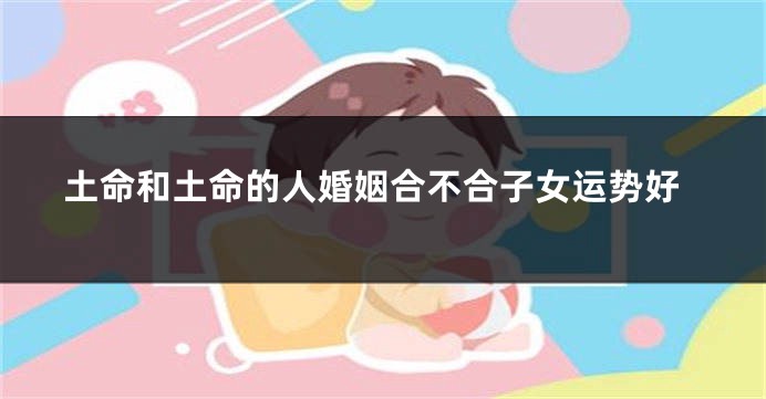 土命和土命的人婚姻合不合子女运势好