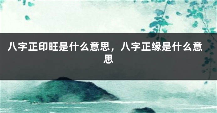 八字正印旺是什么意思，八字正缘是什么意思