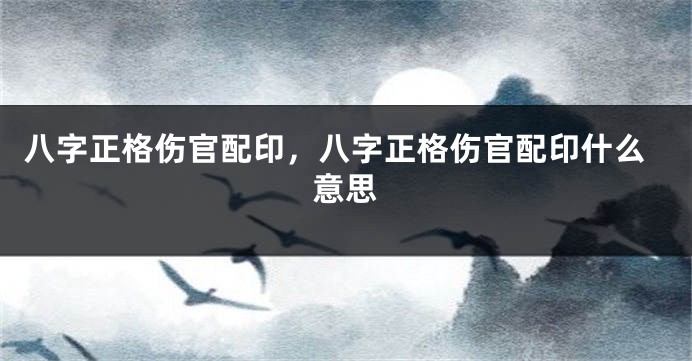 八字正格伤官配印，八字正格伤官配印什么意思