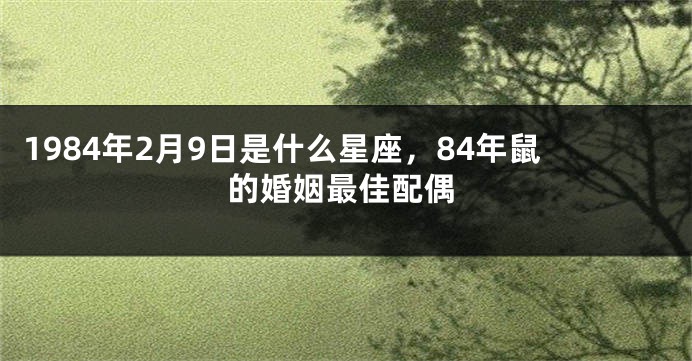 1984年2月9日是什么星座，84年鼠的婚姻最佳配偶