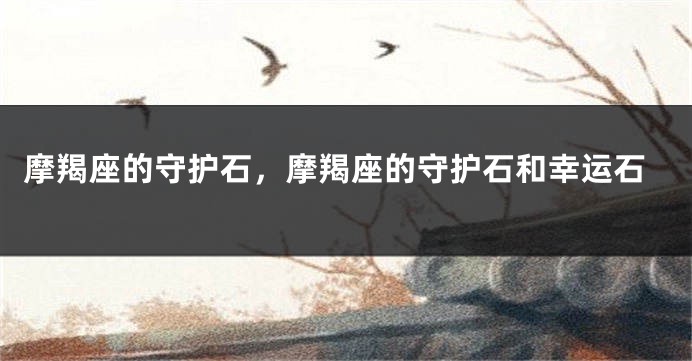 摩羯座的守护石，摩羯座的守护石和幸运石