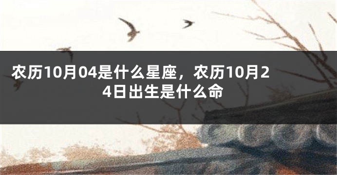 农历10月04是什么星座，农历10月24日出生是什么命