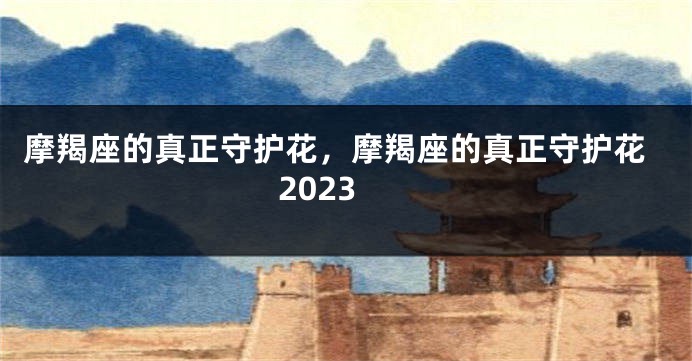 摩羯座的真正守护花，摩羯座的真正守护花2023