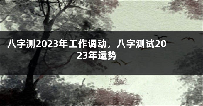 八字测2023年工作调动，八字测试2023年运势