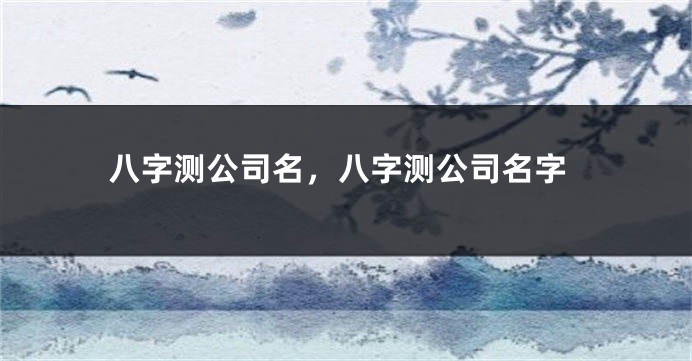 八字测公司名，八字测公司名字