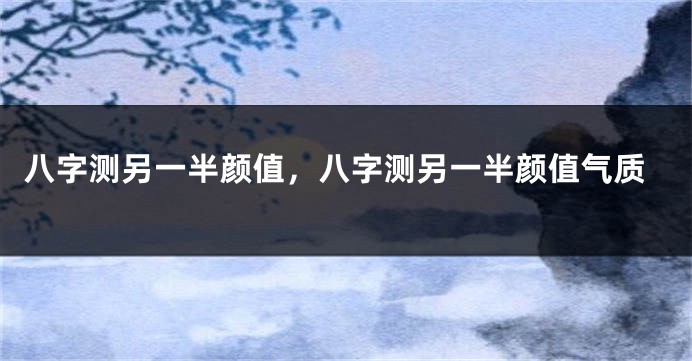 八字测另一半颜值，八字测另一半颜值气质