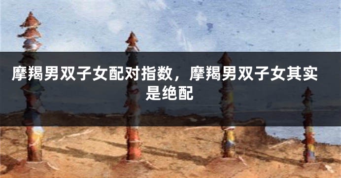 摩羯男双子女配对指数，摩羯男双子女其实是绝配