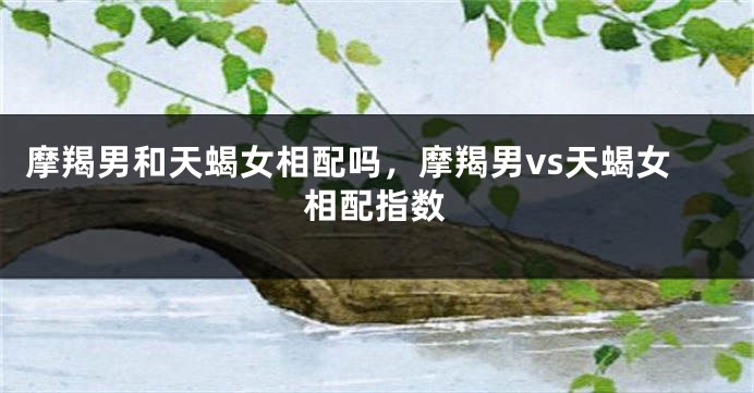 摩羯男和天蝎女相配吗，摩羯男vs天蝎女相配指数