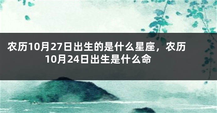 农历10月27日出生的是什么星座，农历10月24日出生是什么命