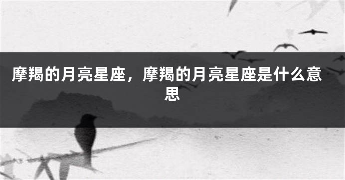 摩羯的月亮星座，摩羯的月亮星座是什么意思