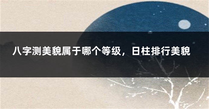 八字测美貌属于哪个等级，日柱排行美貌