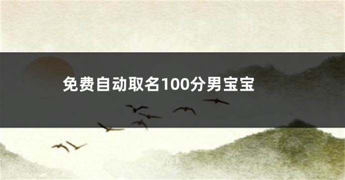 免费自动取名100分男宝宝