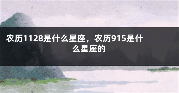农历1128是什么星座，农历915是什么星座的