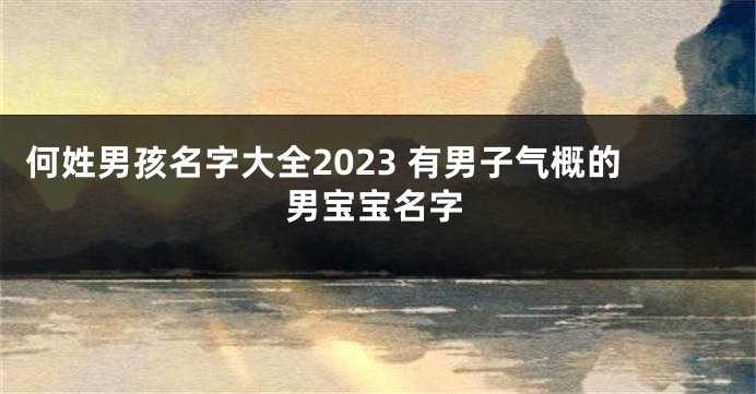 何姓男孩名字大全2023 有男子气概的男宝宝名字