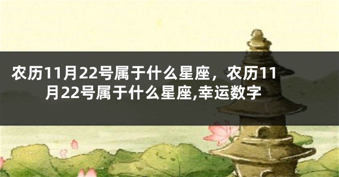 农历11月22号属于什么星座，农历11月22号属于什么星座,幸运数字